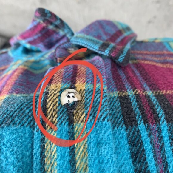 Vintage Flannel Shirt Field Stream Size XL Tall Blue Purple Button Up Mens Top - Picture 3 of 6